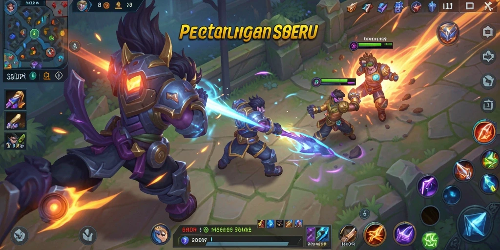Screenshot gameplay 88IDR menampilkan aksi seru pertarungan MOBA.