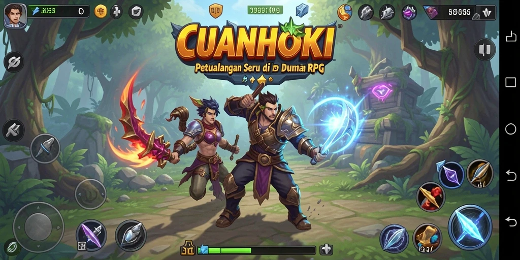 Tampilan gameplay CUANHOKI dengan aksi petualangan RPG yang seru.