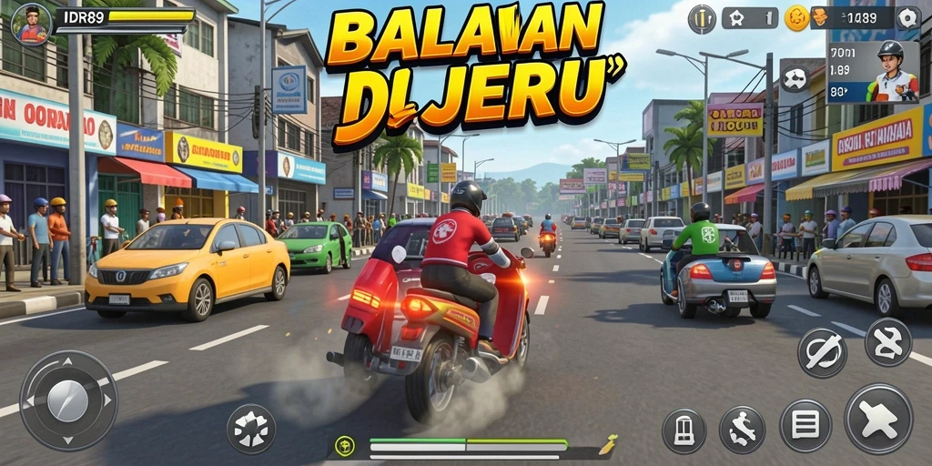 Screenshot gameplay IDR89 menampilkan balapan seru di jalanan penuh adrenalin.