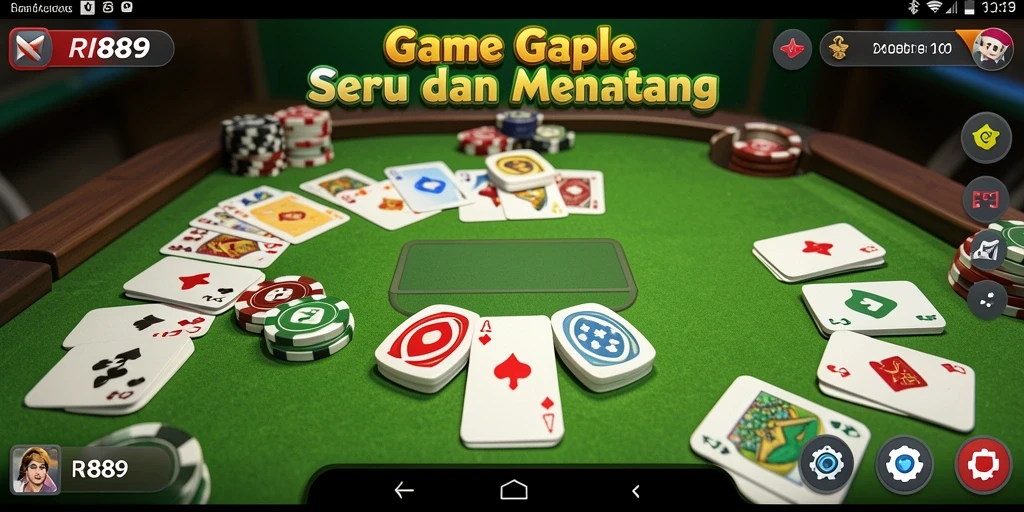 Tampilan menarik dari gameplay Gaple di RI889.