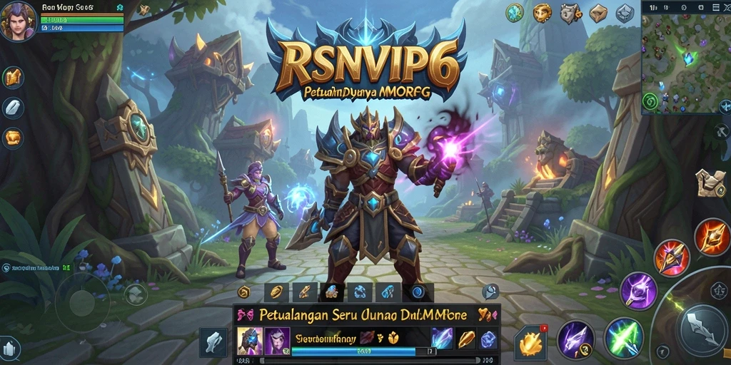 Tangkapan layar gameplay RSNVIP6 yang menampilkan petualangan seru dalam MMORPG.