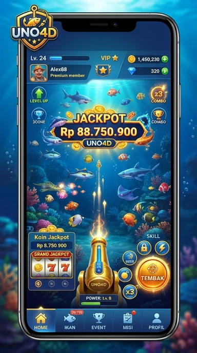 Tampilan utama aplikasi uno4d yang intuitif.